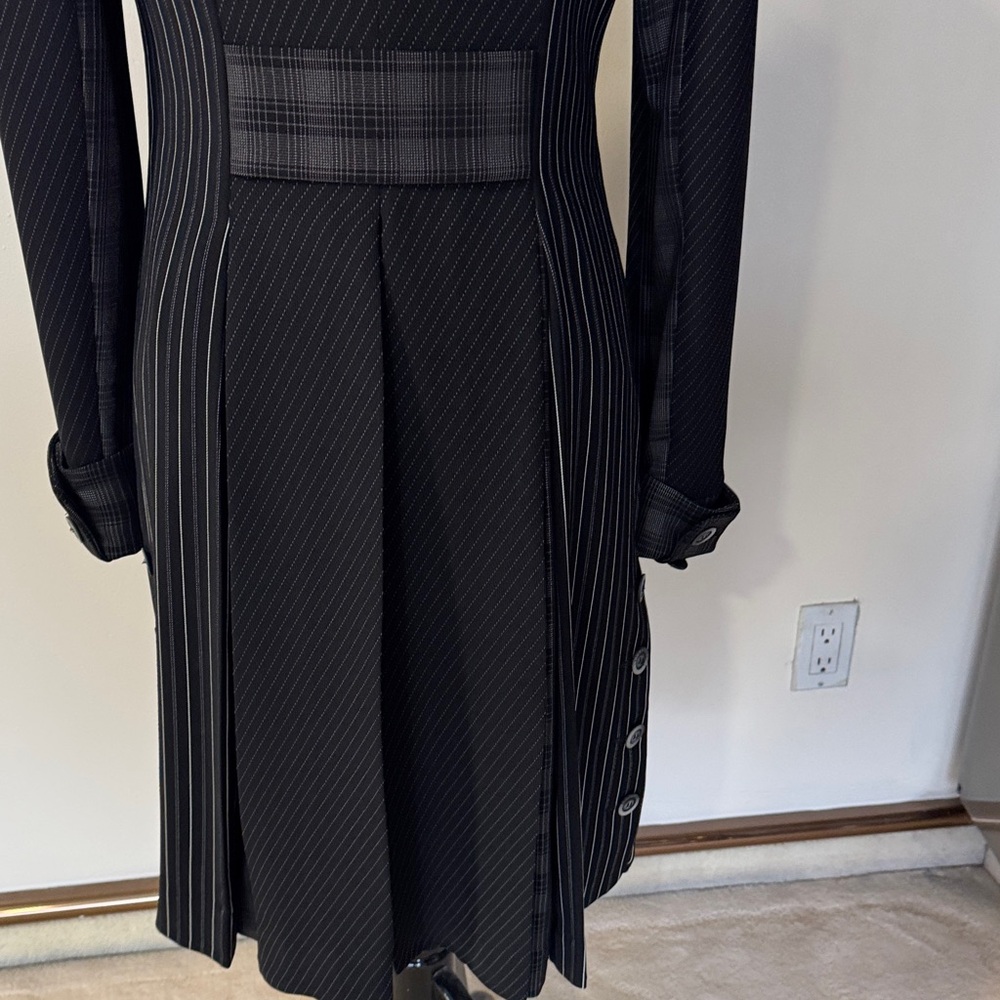Alberto Makali Black Pinstripe Blazer Coat - Picture 3 of 3
